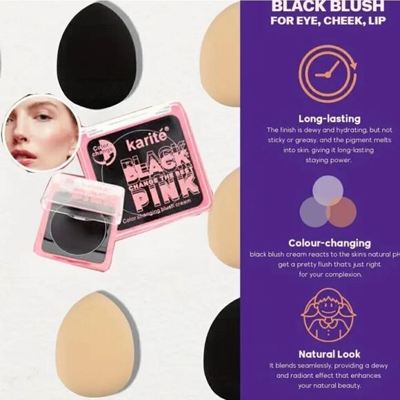 Color Changing Black Cream Blush Lip Shadow Multiuse - Picture 7 of 13